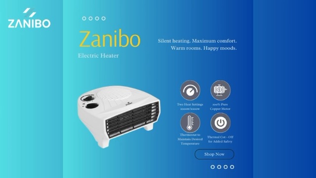 Zanibo | Since 1997 | 2000 Watt Portable Electric Room Fan Heater